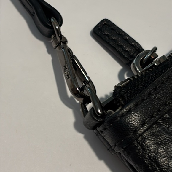 Pre-loved MCM Black Visetos Monogram Pouch Bag - Picture 6 of 12